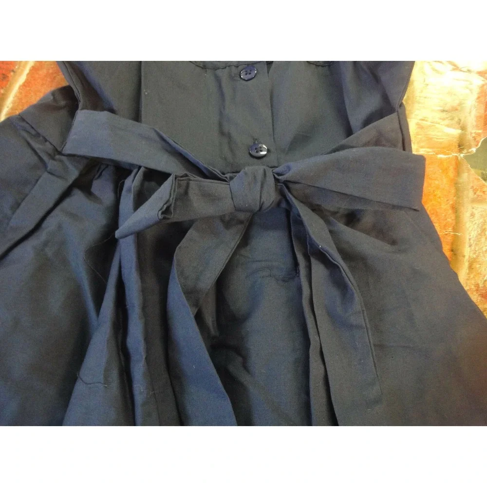 nannette Kids girls‎ 5 navy blue dress with flowers sleeveless NWT